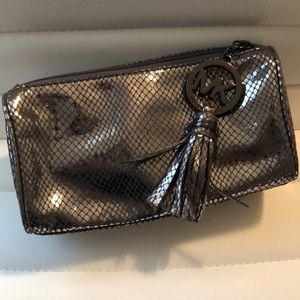 Michael Kors silver cosmetic bag
